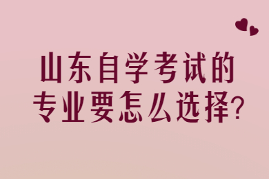 山東自學考試的專業(yè)要怎么選擇?