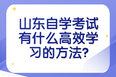 山東自學(xué)考試有什么高效學(xué)習(xí)的方法?