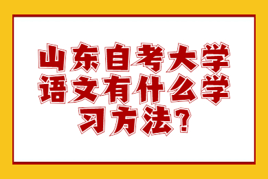 山東自考大學(xué)語(yǔ)文有什么學(xué)習(xí)方法?