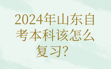 2024年山東自考本科該怎么復(fù)習(xí)?